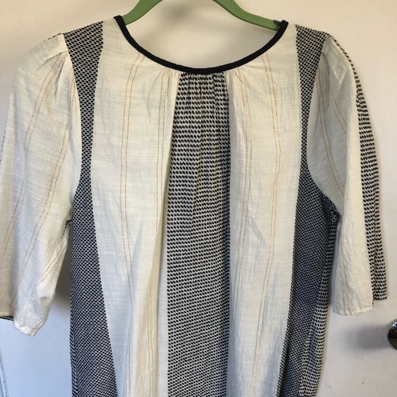 Ace&Jig cream & black gauzy cotton top M turnaround (can be worn front/back) - Picture 3 of 9